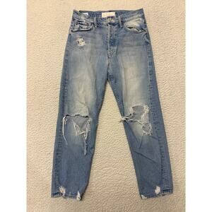Mother Superior The Tomcat High Rise Distressed Jeans Size 29